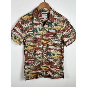 Lucky Brand Men's‎ Small Western Scene with Spanish Mission Novelty Print Shirt